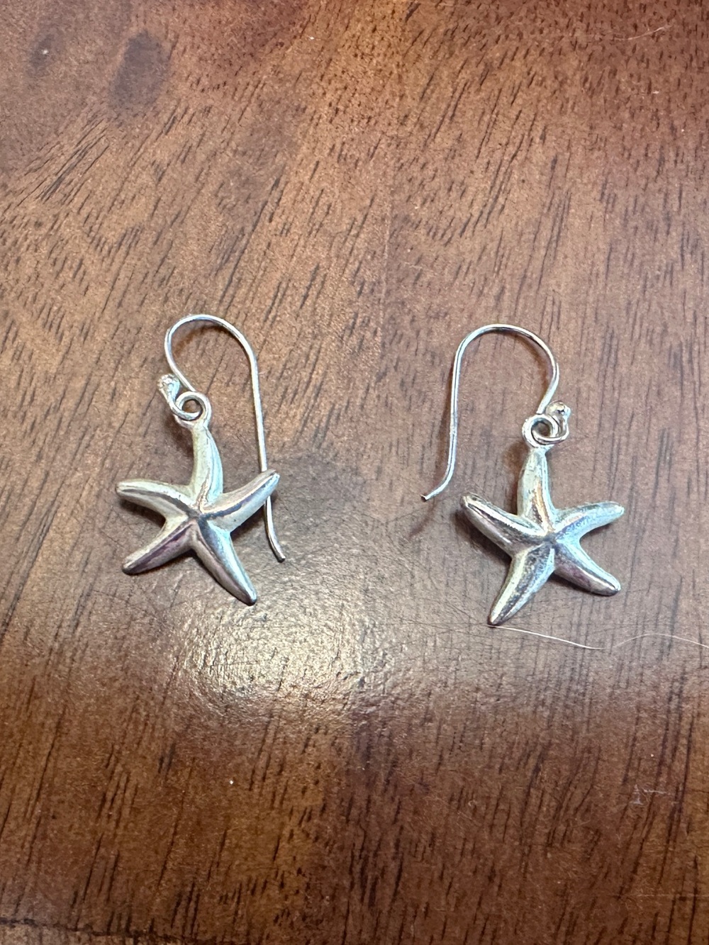 Silver Starfish Dangle Earrings